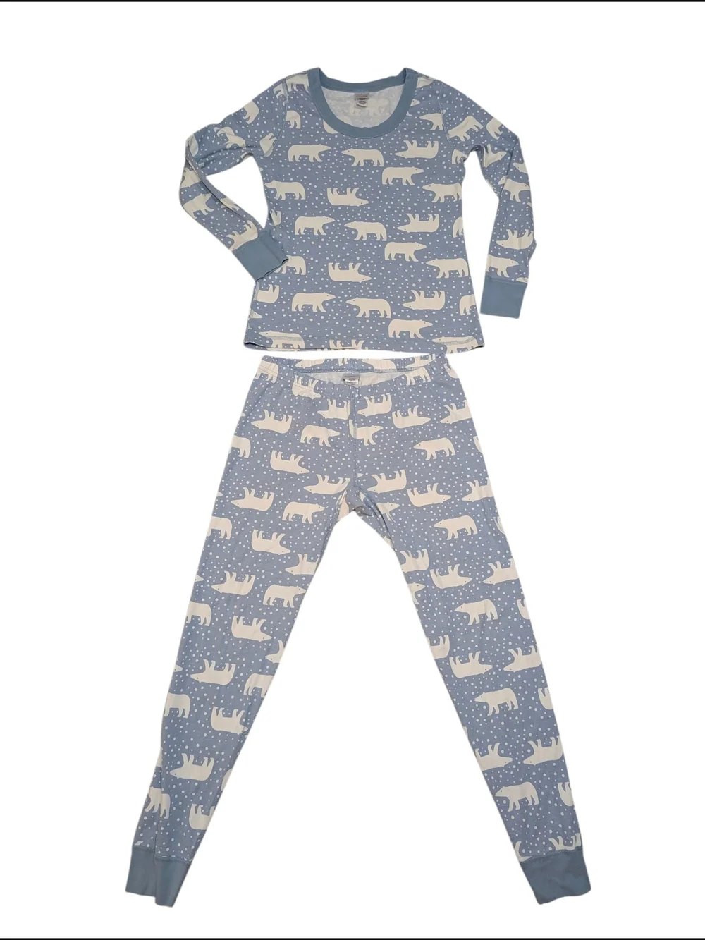 Hanna Andersson MD Organic Cotton Light Blue White Polar Bear Pajama Set